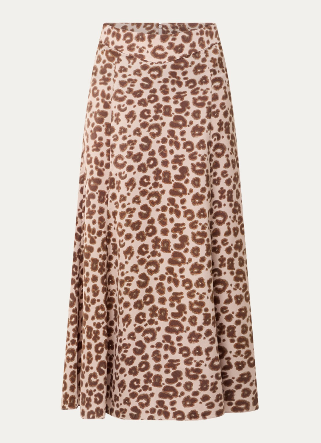 ba&sh Blaire midi rok met panterprint - voorkant beige