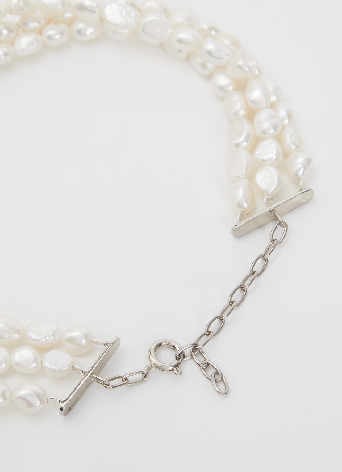 ba&sh Blanca parelketting van zilver met hanger - detail 2 wit