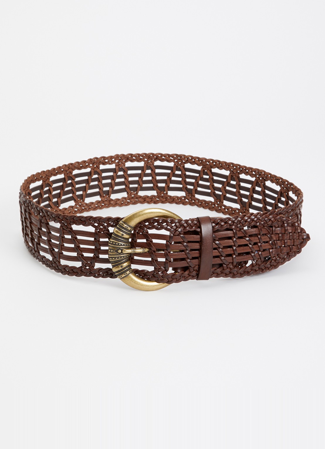 ba&sh Blemence riem van leer - voorkant bruin