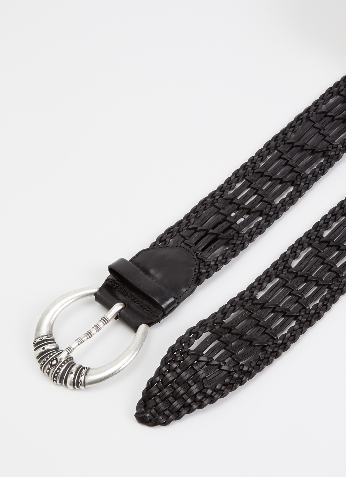 ba&sh Blemence riem van leer - detail 2 zwart