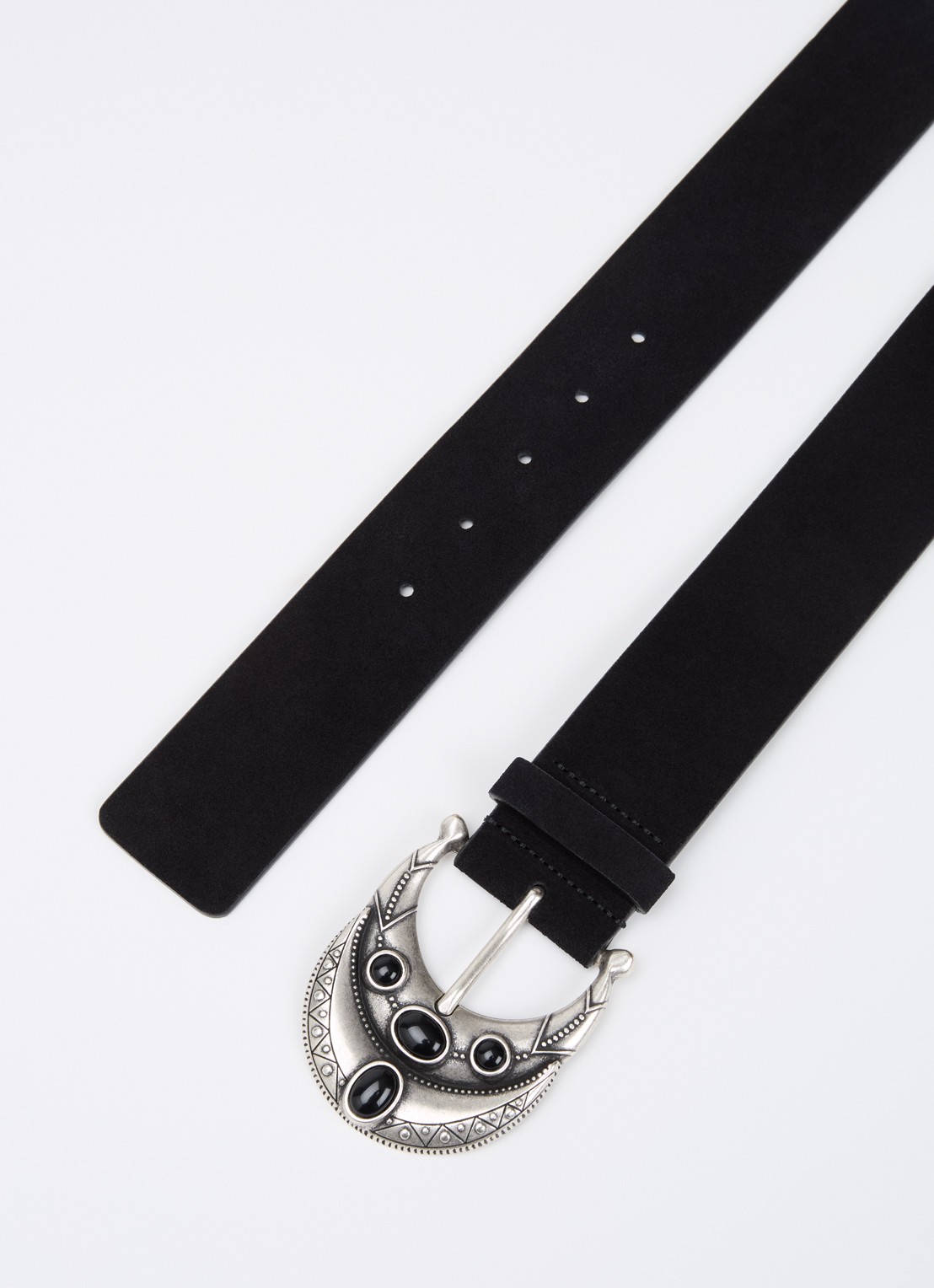 ba&sh Bolbi riem van suède - detail 2 zwart