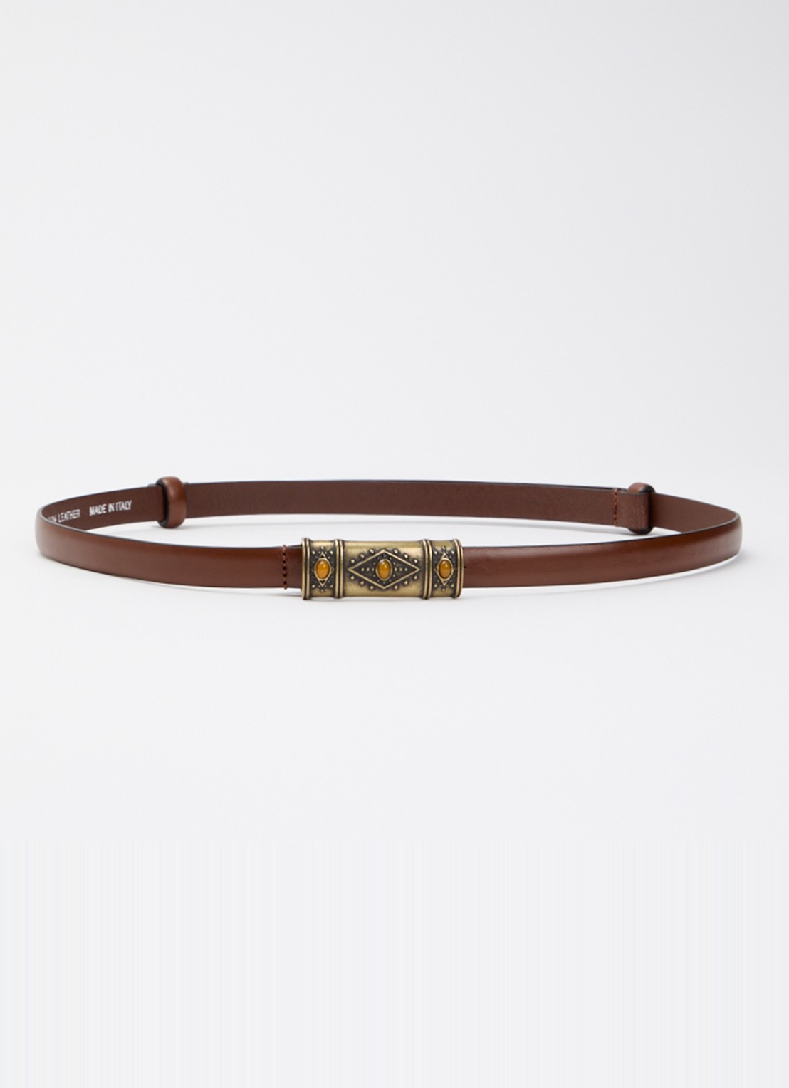 ba&sh Bondy riem van leer - voorkant bruin