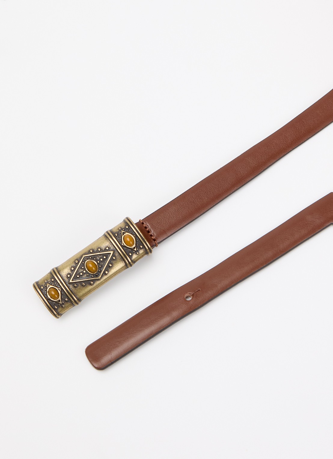 ba&sh Bondy riem van leer - voorkant 2 bruin
