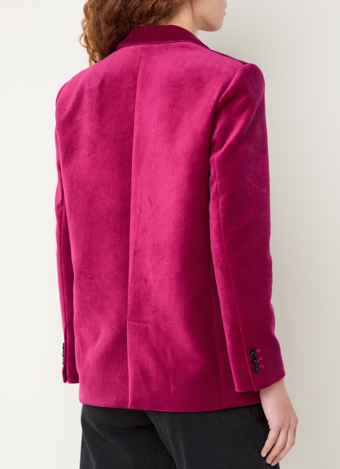 ba&sh Boop blazer van fluweel met klepzakken  - achterkant 2 fuchsia