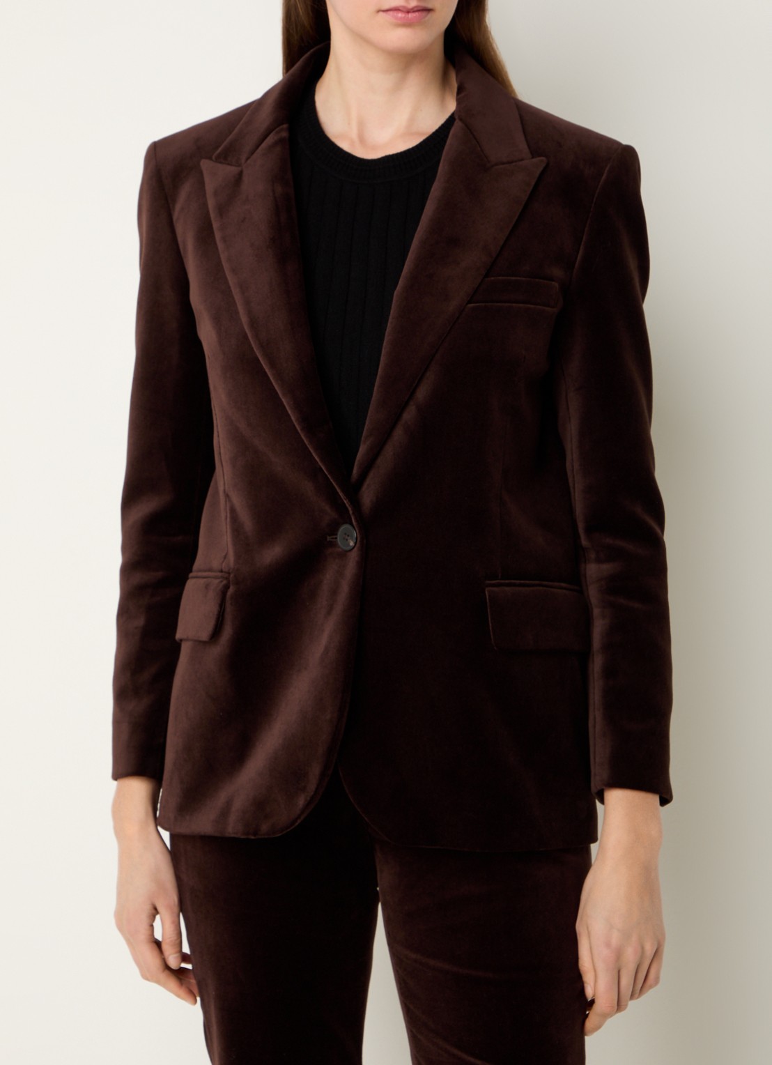 ba&sh Boop blazer van fluweel met klepzakken  - detail 2 hazelnootbruin
