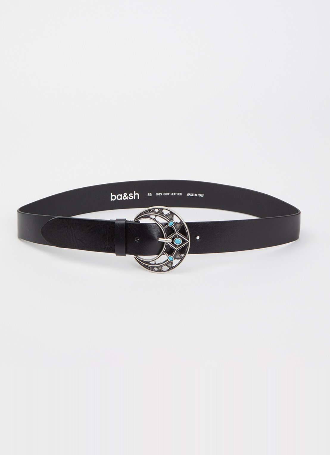 ba&sh Boston riem van leer - voorkant zwart