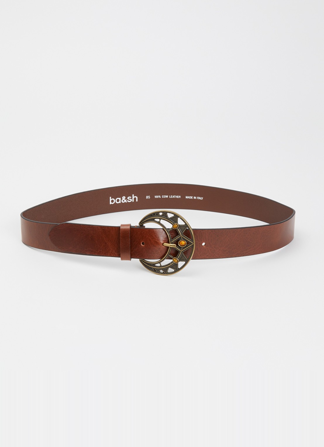 ba&sh Boston riem van leer - voorkant bruin