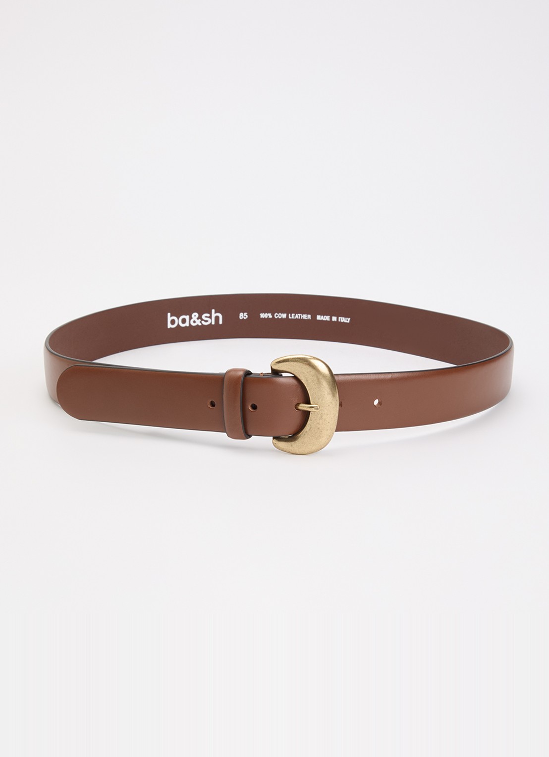 ba&sh Brad riem van leer - voorkant roodbruin