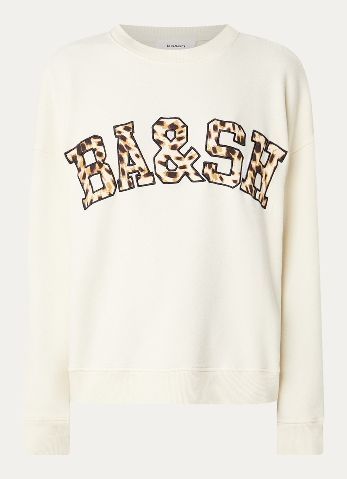 ba&sh Brad sweater met logo - voorkant gebroken wit