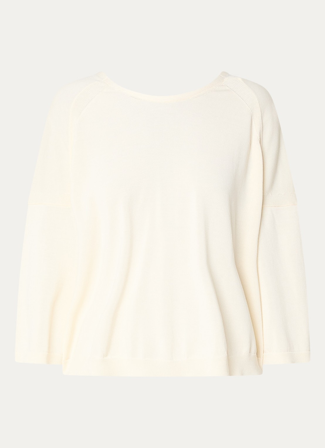 ba&sh Braha fijngebreide cropped top in zijdeblend - voorkant 2 gebroken wit