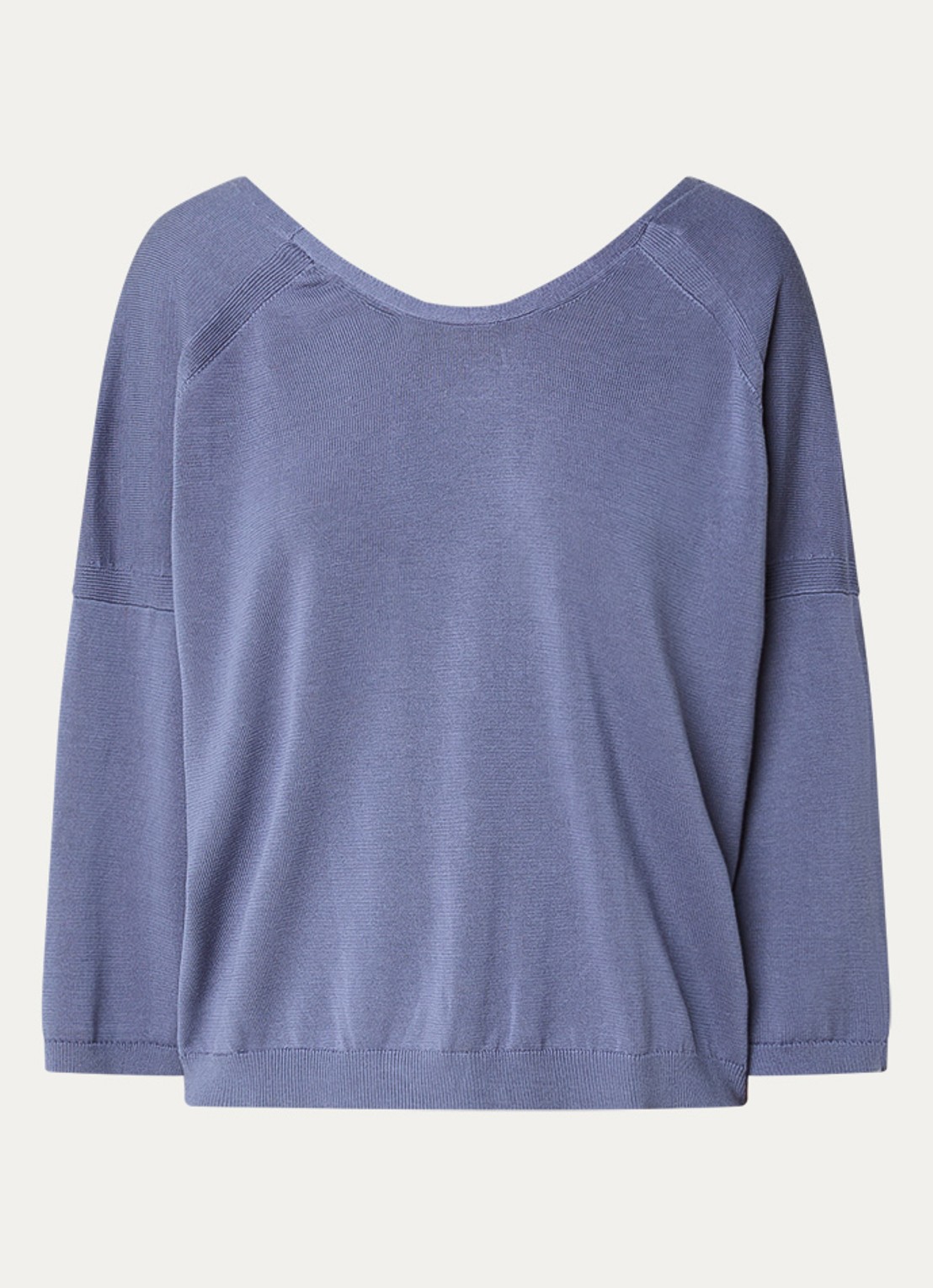 ba&sh Braha fijngebreide cropped top in zijdeblend - voorkant 2 blauwgrijs