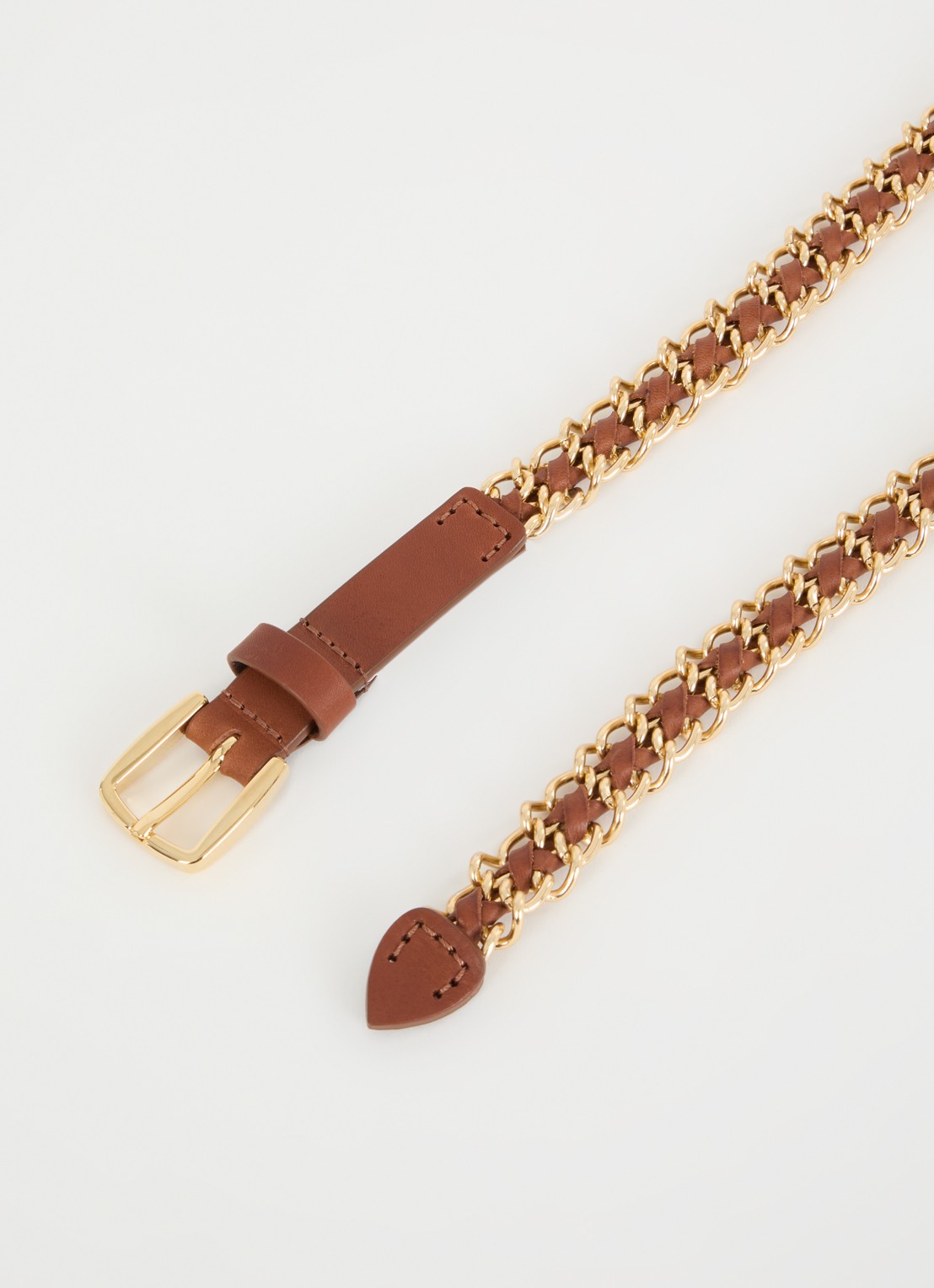 ba&sh Brooke riem van leer - detail camel