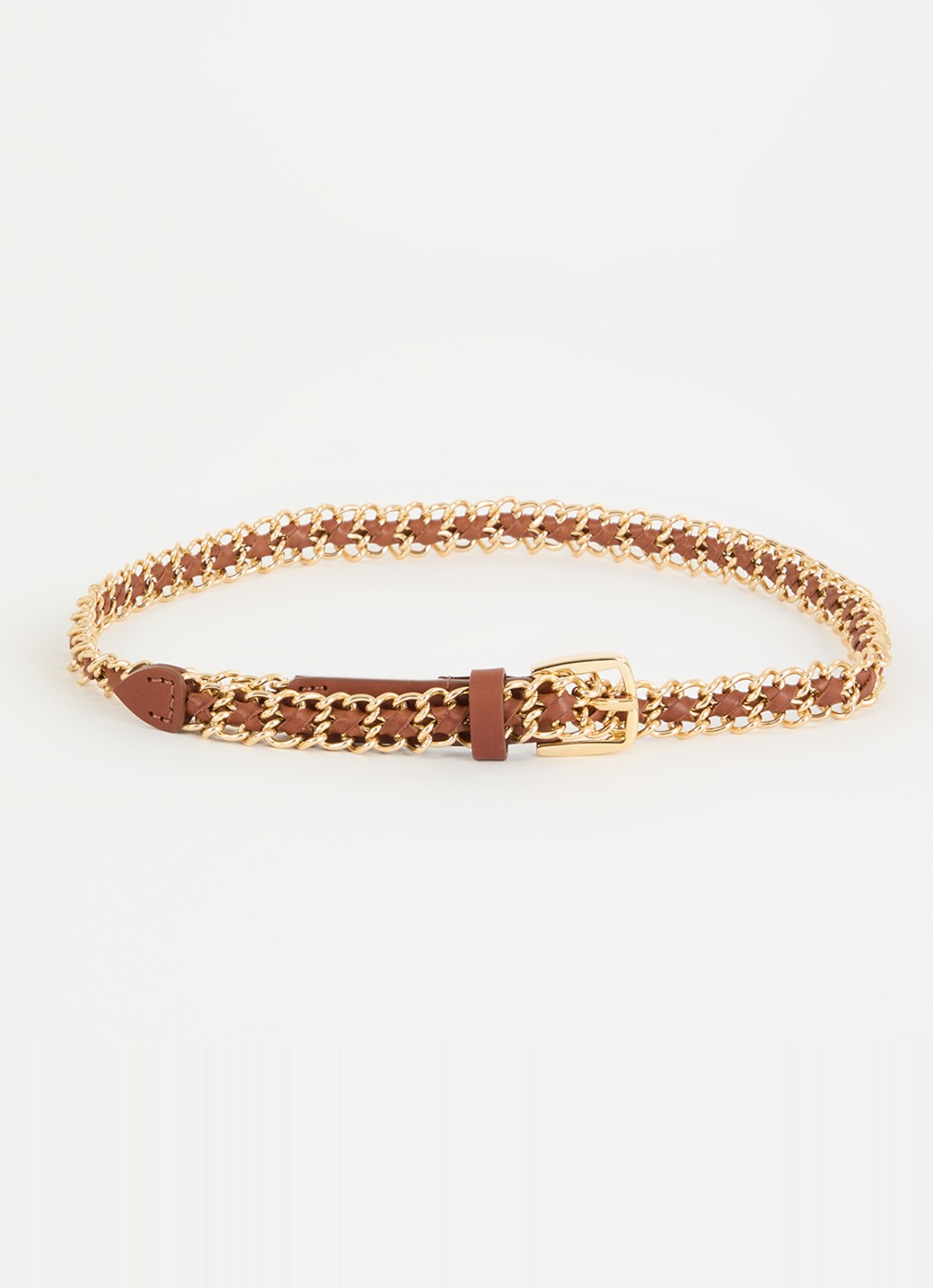 ba&sh Brooke riem van leer - voorkant 2 camel