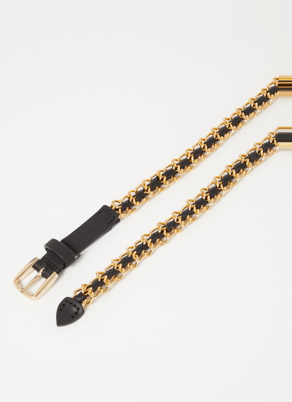 ba&sh Brooke schakelriem met leren details - detail goud