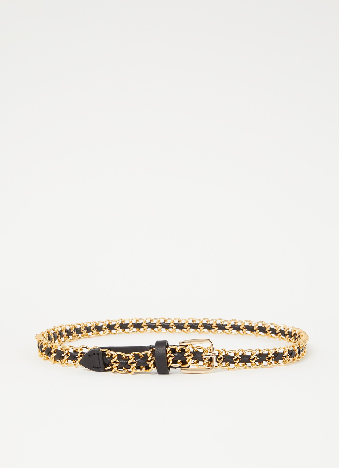 ba&sh Brooke schakelriem met leren details - voorkant 2 goud