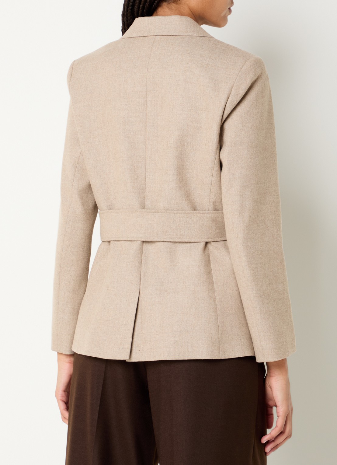 ba&sh Bule blazer met schoudervulling en paspelzakken - achterkant 2 beige