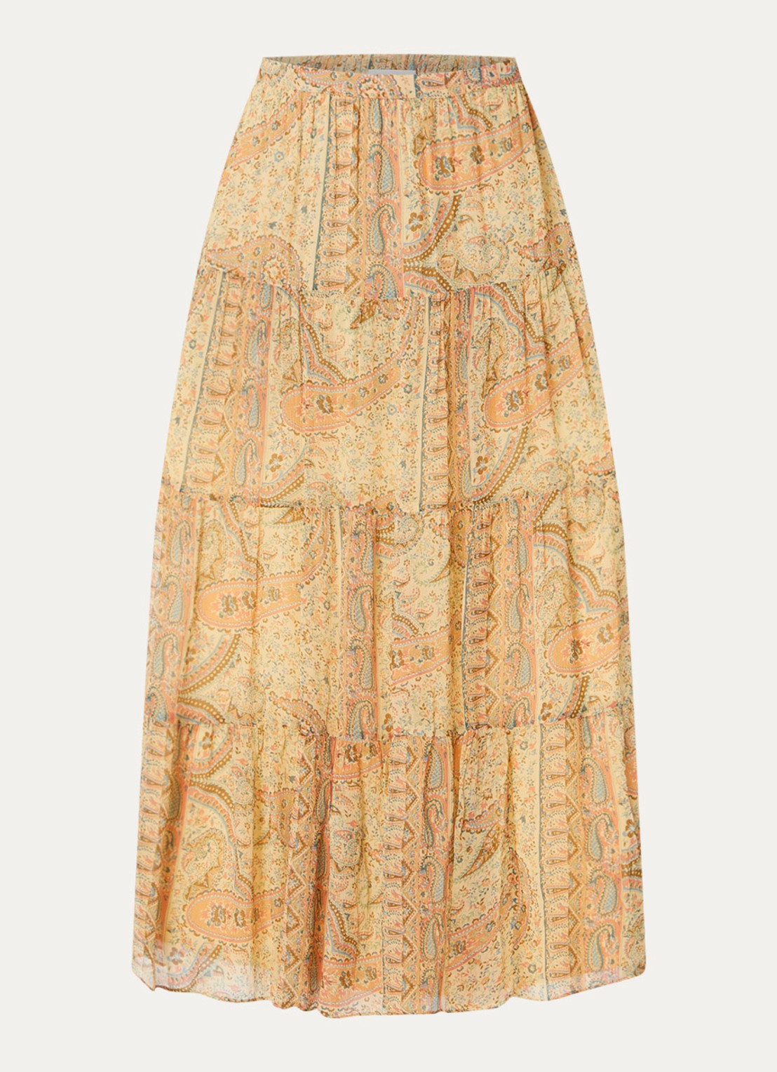 ba&sh Cali midi rok met print - voorkant 3 camel