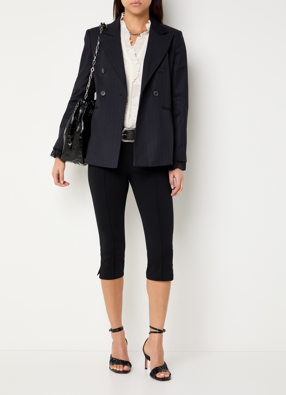 ba&sh Capria high waist legging met split - voorkant 3 zwart