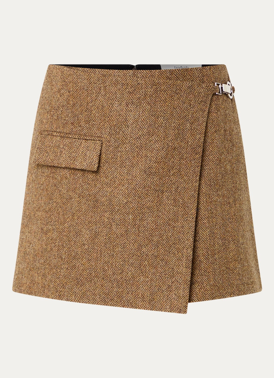 ba&sh Cara minirok van wol - voorkant bruin