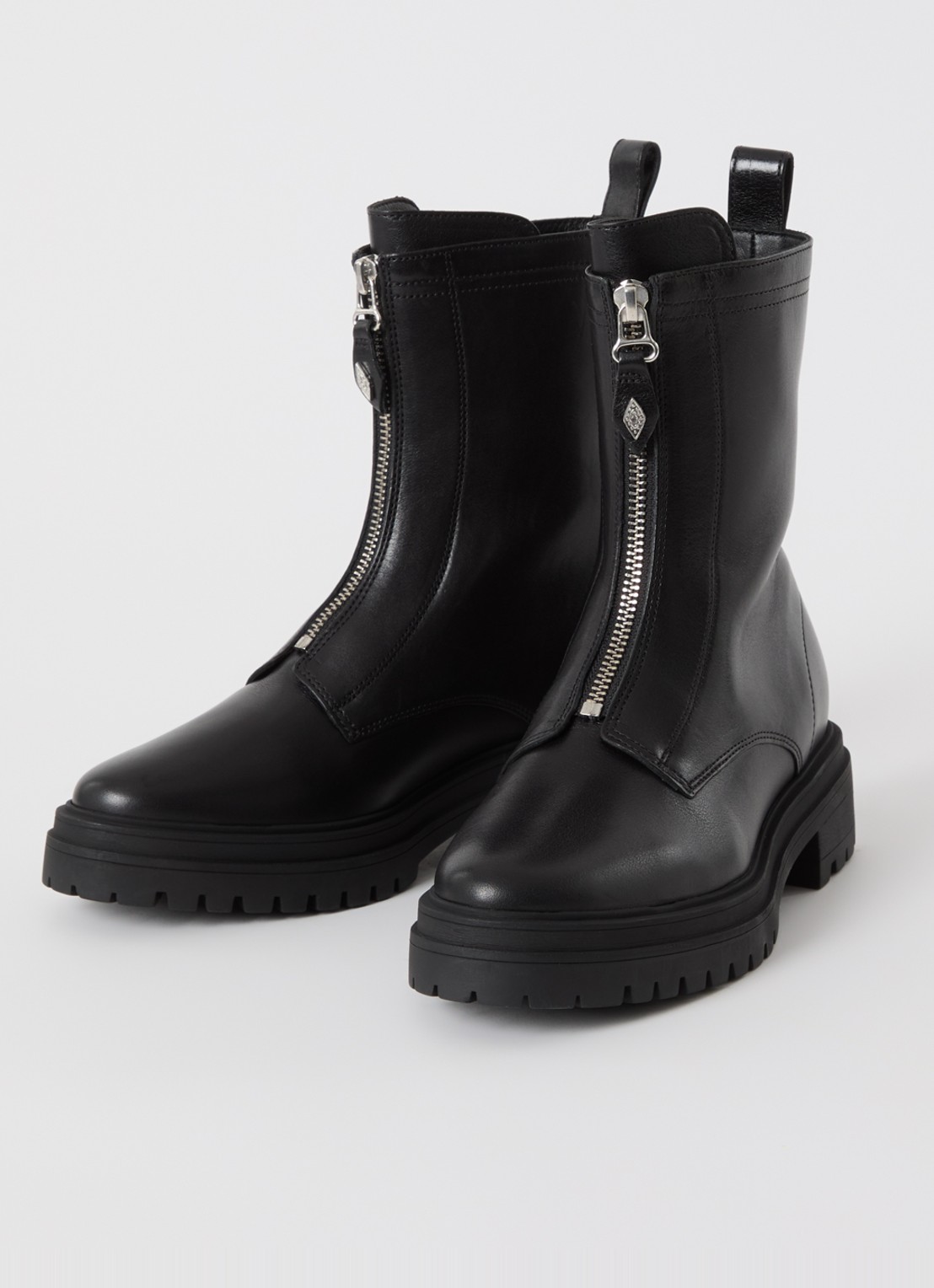 ba&sh Carl biker boot van leer - detail zwart