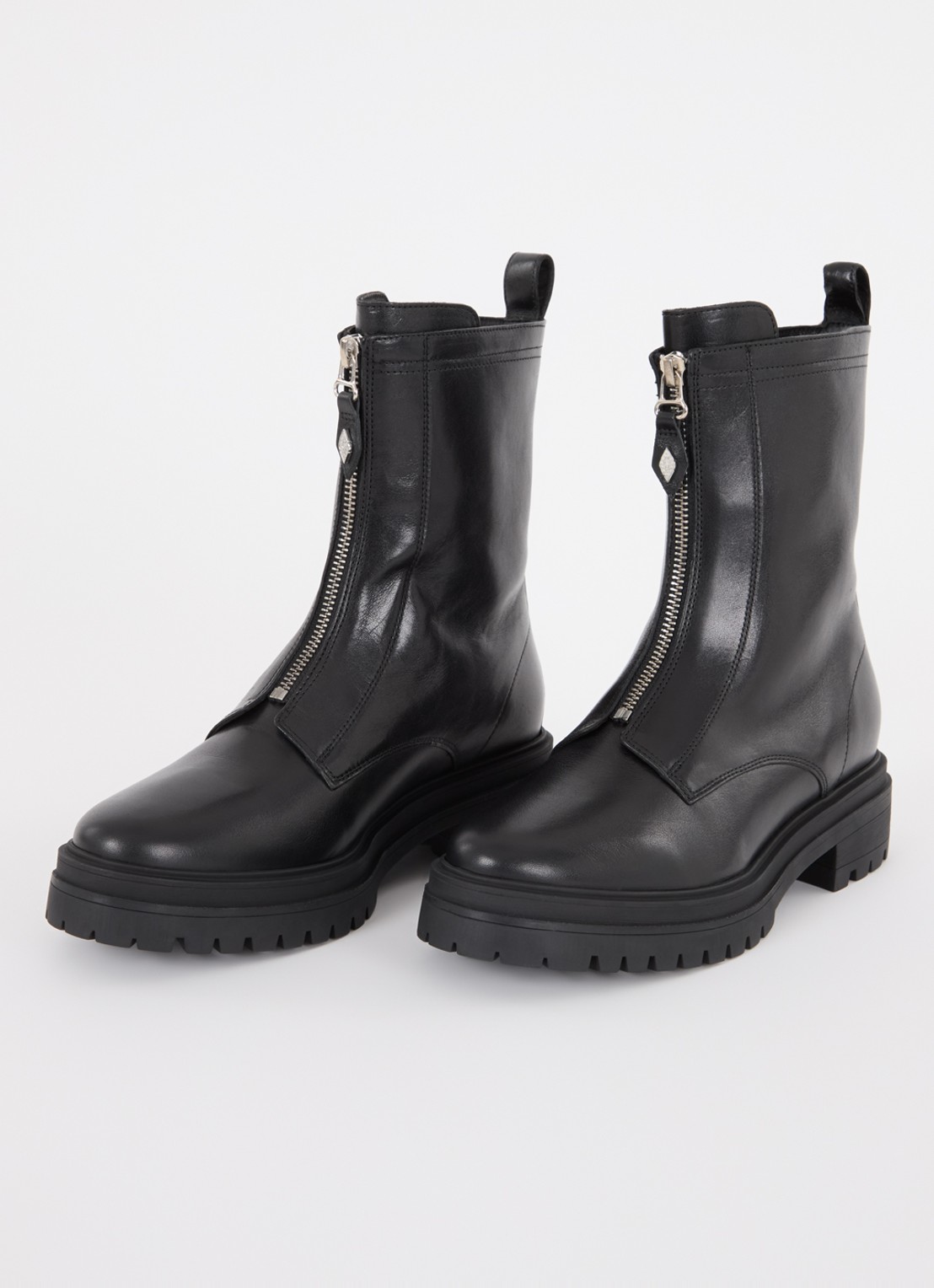 ba&sh Carl biker boot van leer - detail 3 zwart