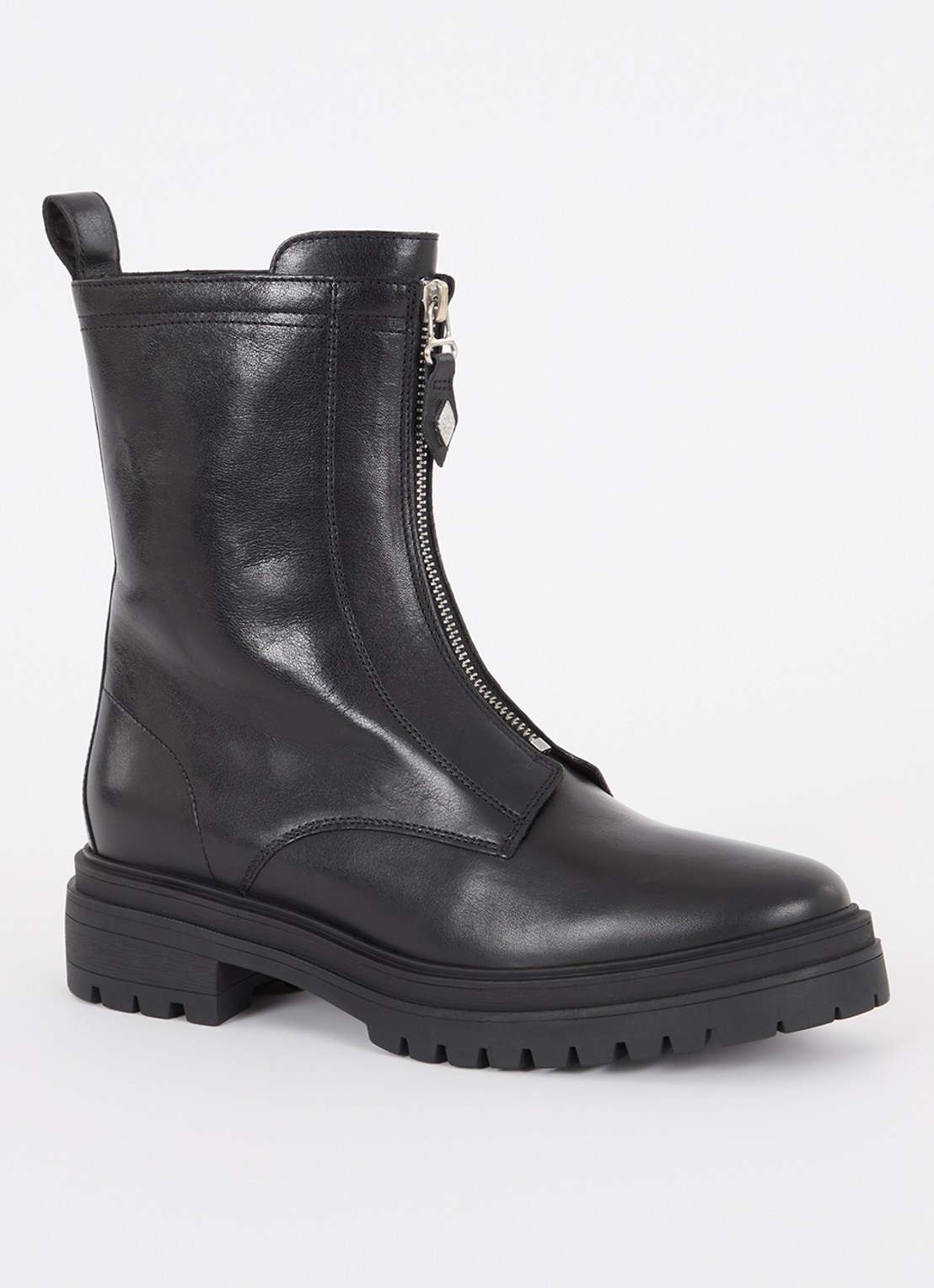 ba&sh Carl biker boot van leer - voorkant 6 zwart