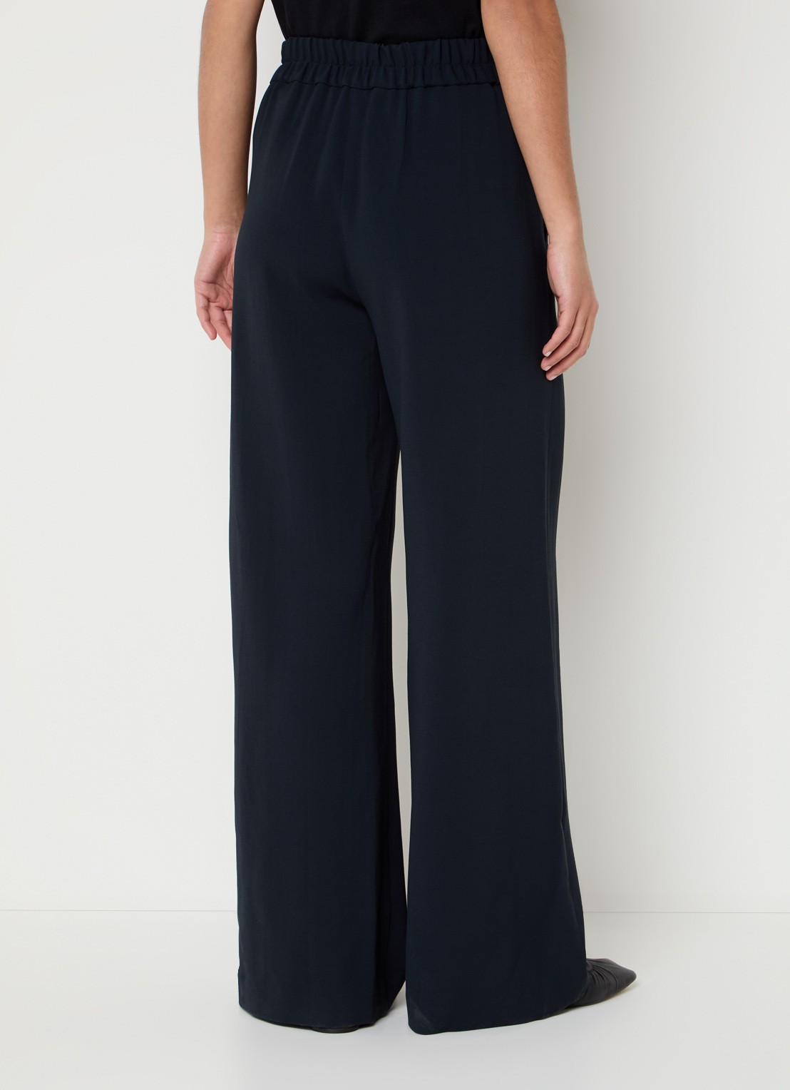 ba&sh Carlos high waist wide fit broek met steekzakken - achterkant zwart