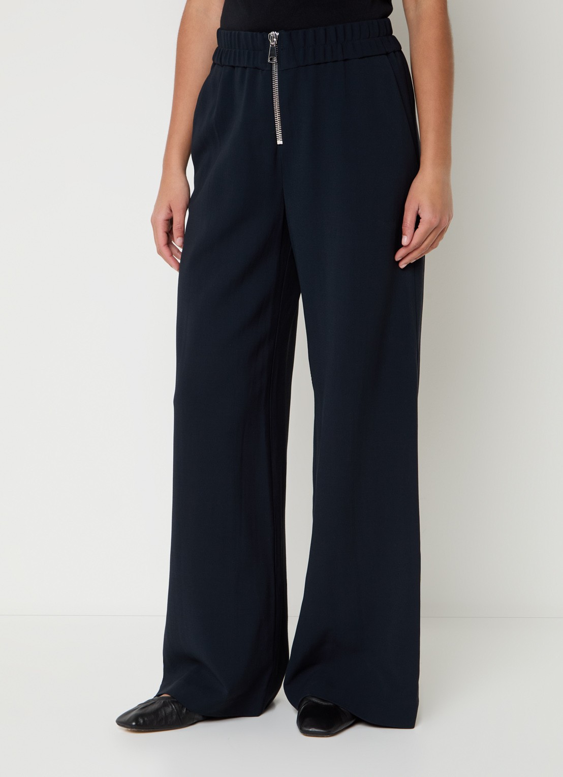 ba&sh Carlos high waist wide fit broek met steekzakken - detail 2 zwart