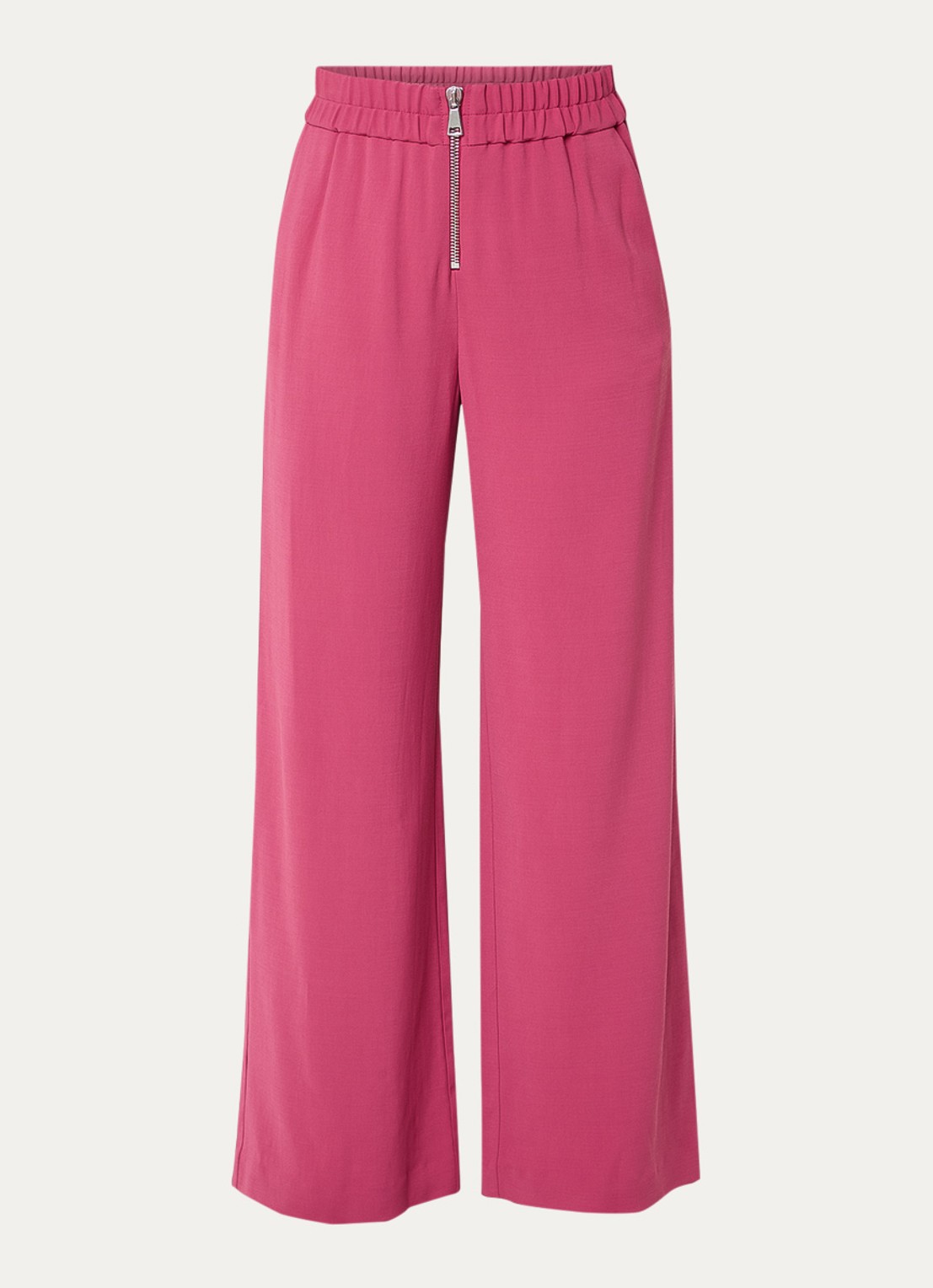 ba&sh Carlos high waist wide fit broek met steekzakken - voorkant donkerroze