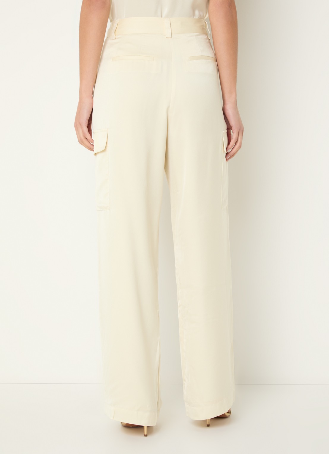 ba&sh Cary high waist loose fit pantalon met steekzakken - achterkant lichtgeel