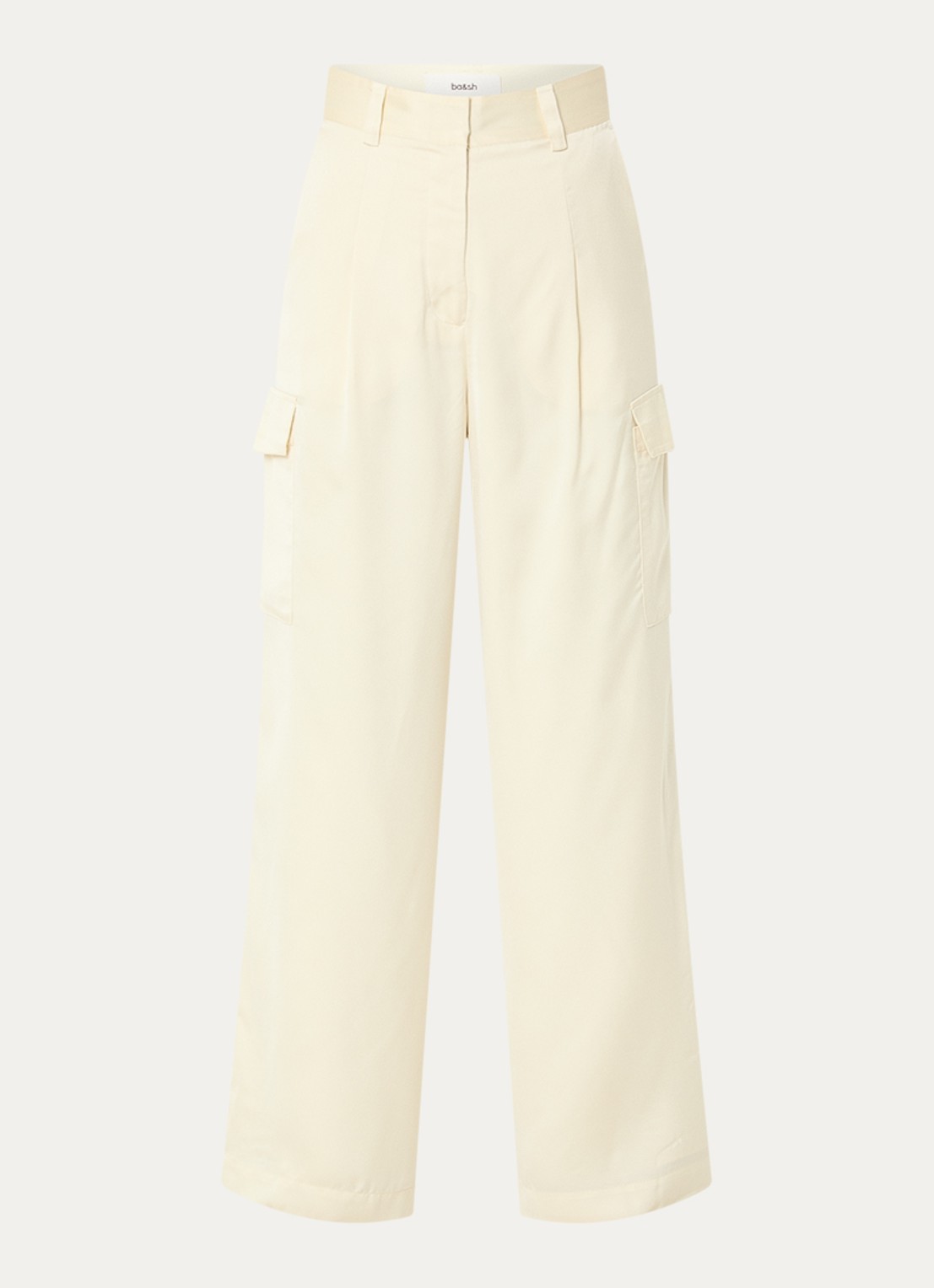 ba&sh Cary high waist loose fit pantalon met steekzakken - voorkant 2 lichtgeel