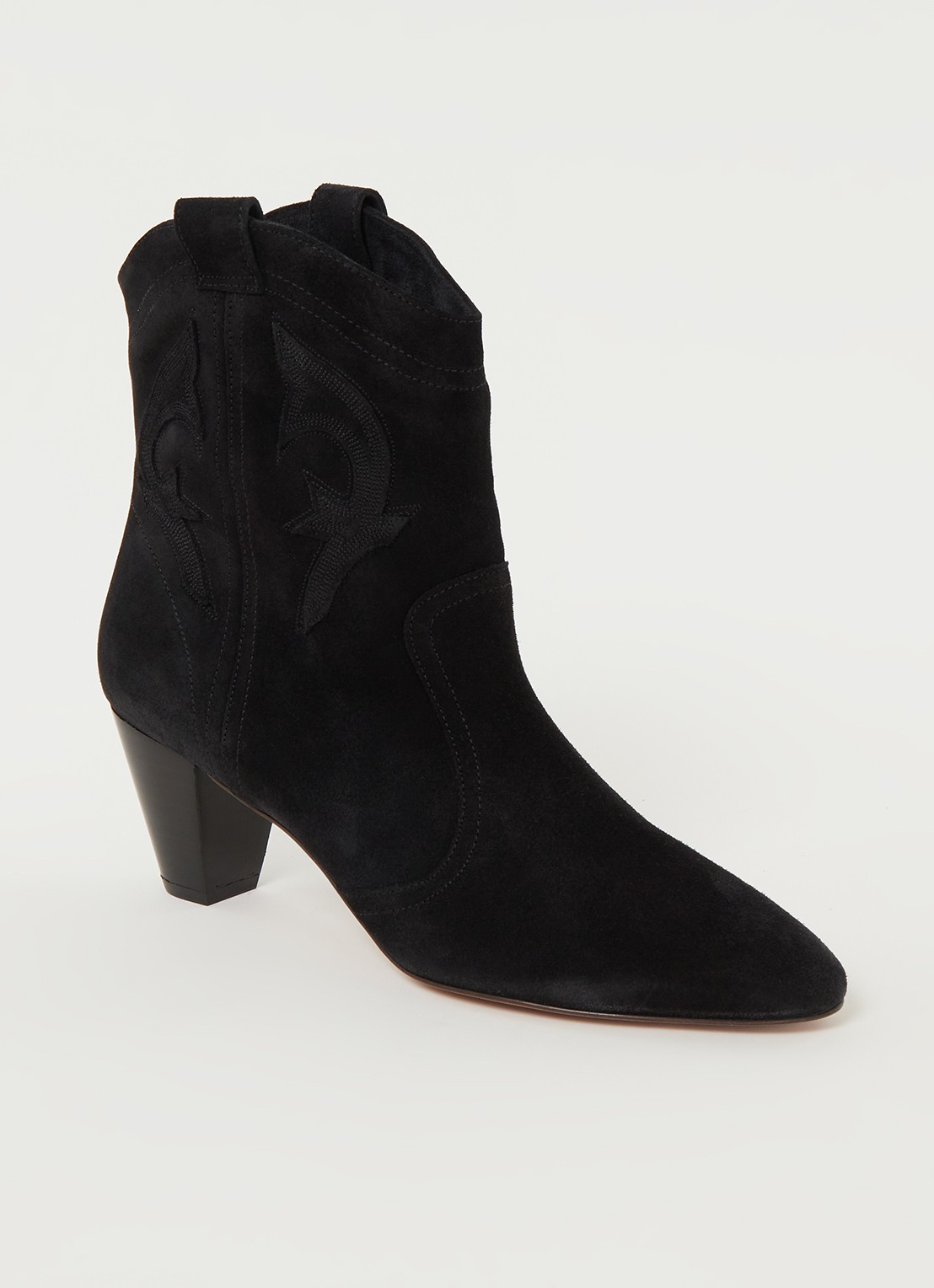 Ba&sh Casey cowboylaars van kalfssuède - voorkant zwart