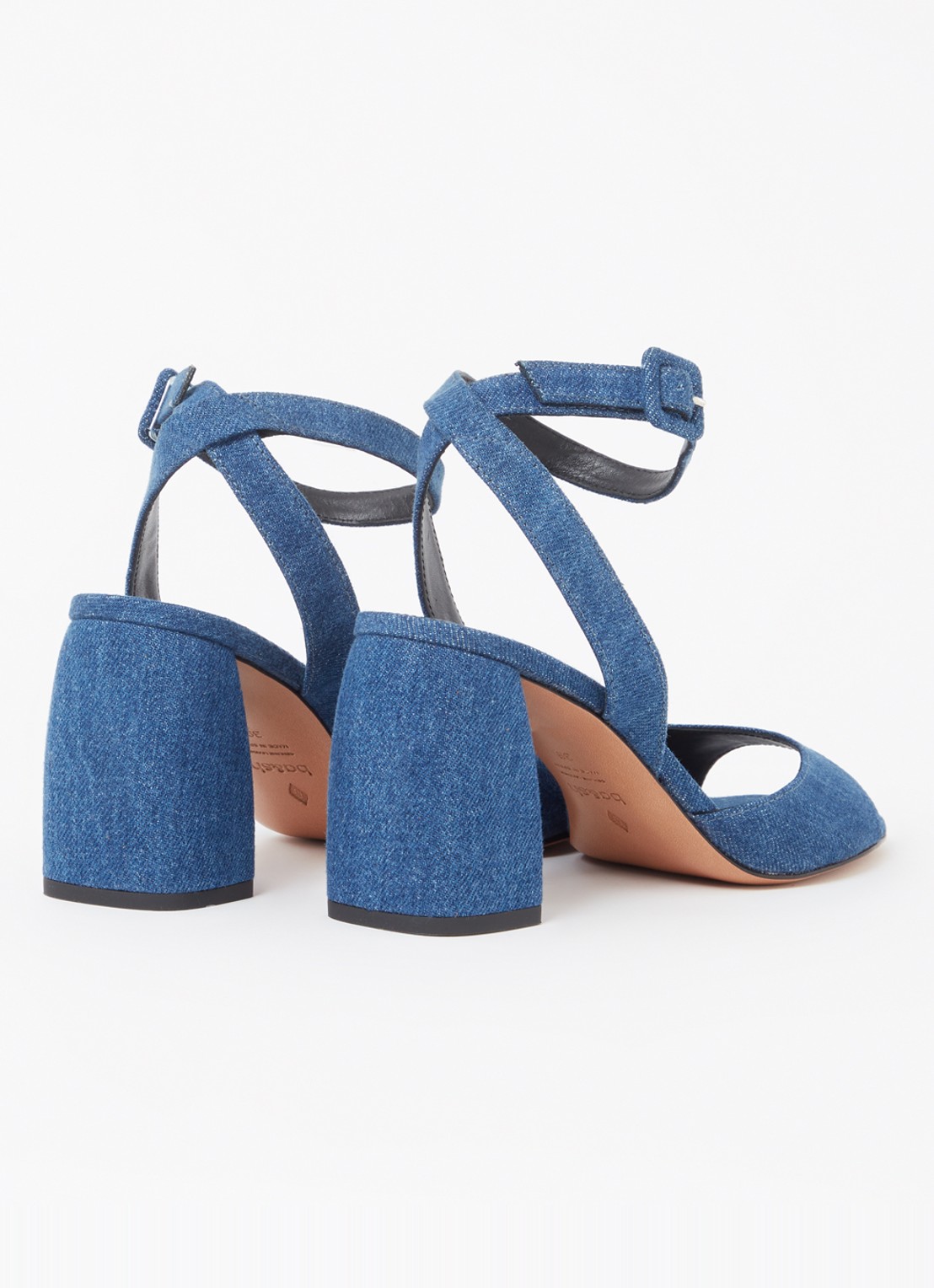 ba&sh Cassie sandalette van denim - achterkant 5 indigo