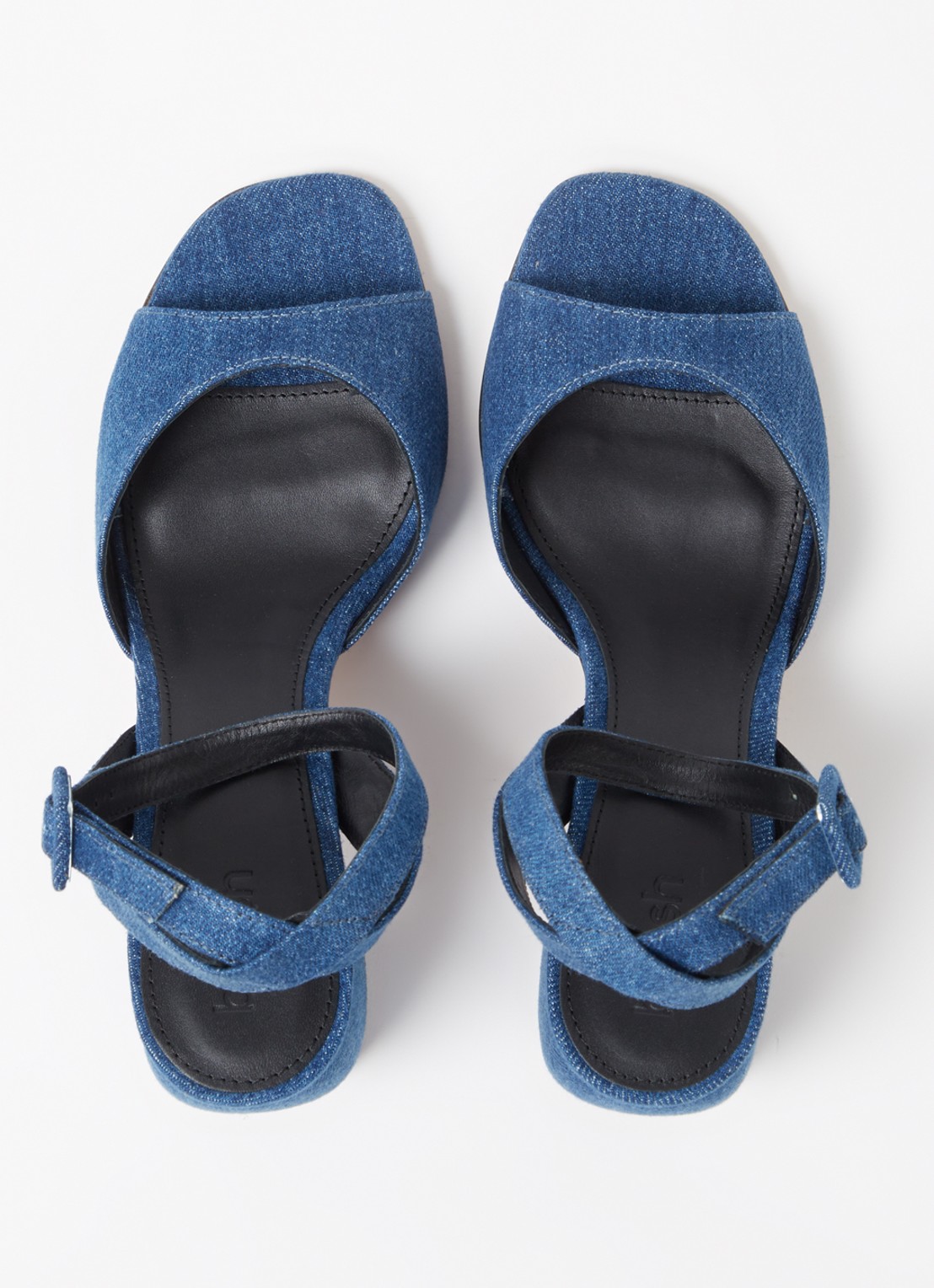 ba&sh Cassie sandalette van denim - detail 3 indigo