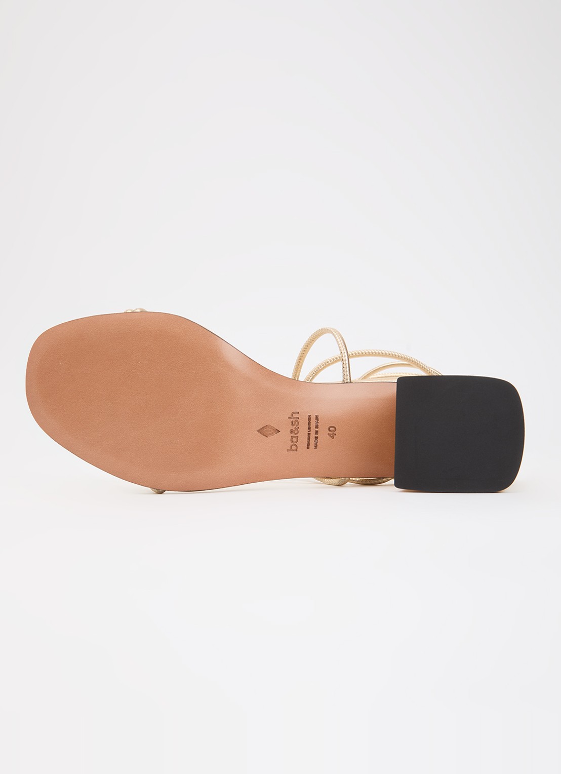 ba&sh Caya sandalette van lamsleer - detail 4 goud