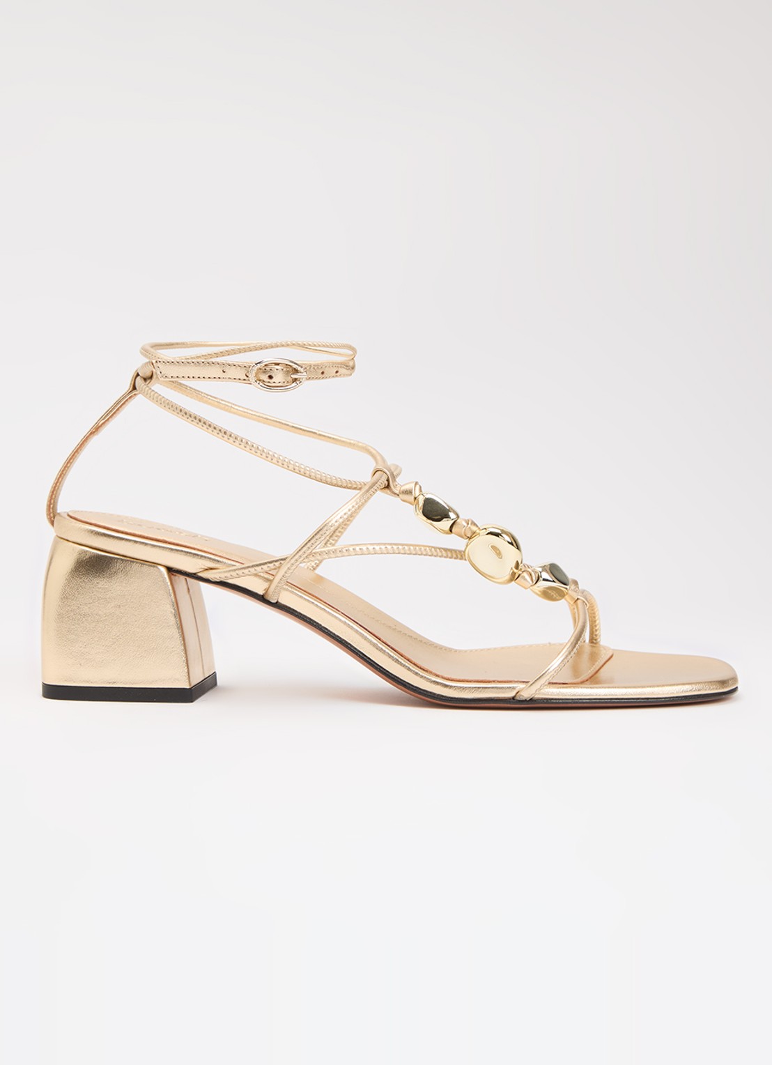 ba&sh Caya sandalette van lamsleer - voorkant 5 goud