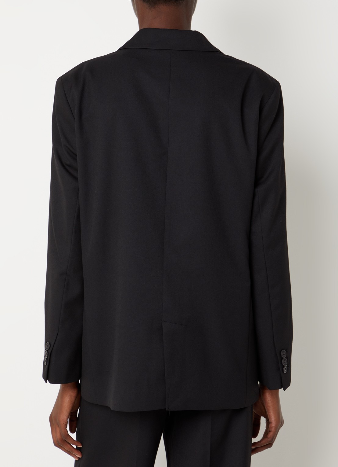 ba&sh Cayne blazer in wolblend met klepzakken - achterkant zwart