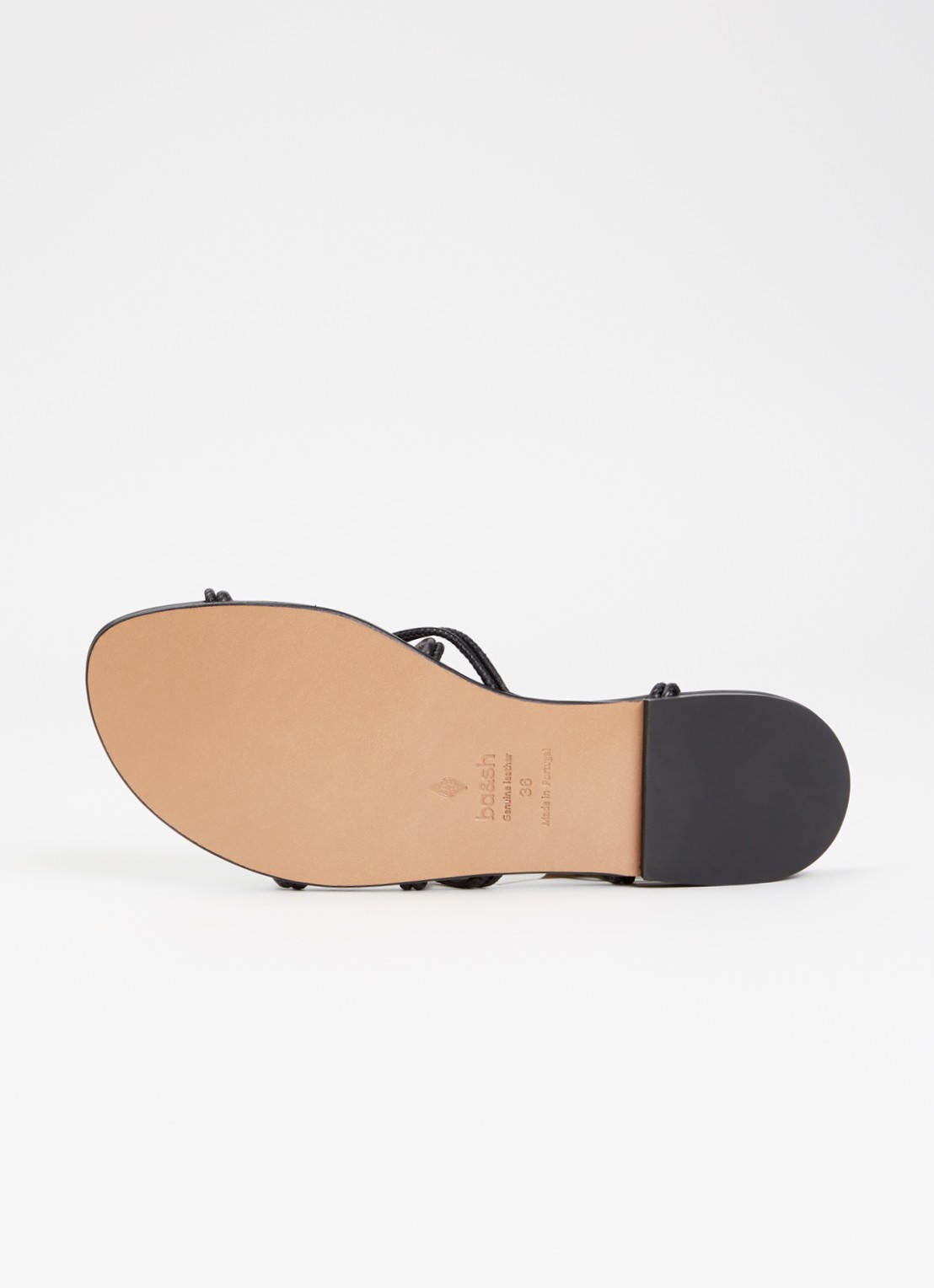 ba&sh Cegane sandaal van leer met metallic finish - detail 7 zwart
