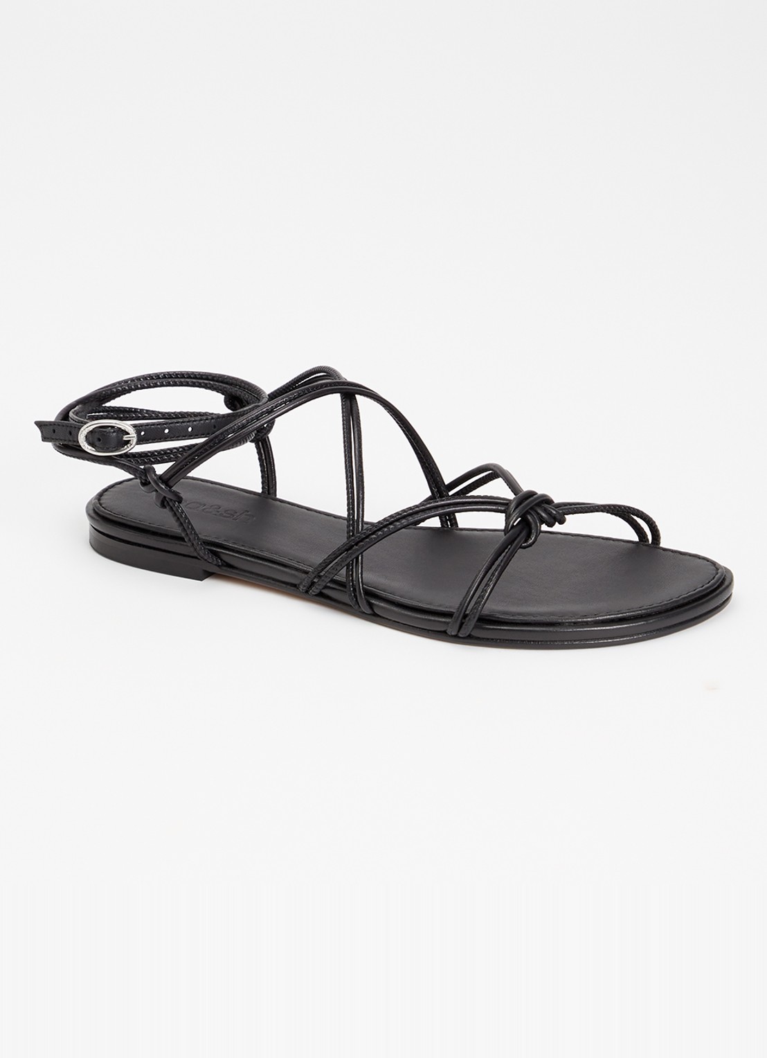 ba&sh Cegane sandaal van leer met metallic finish - voorkant zwart
