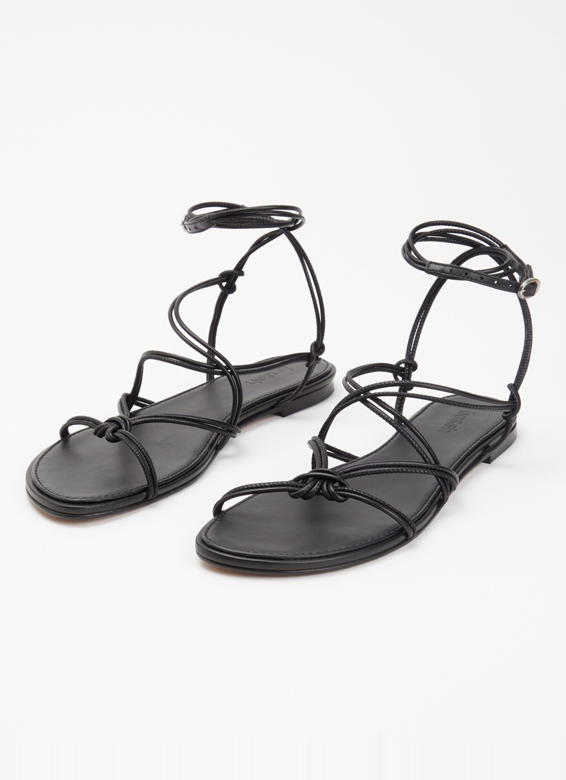 ba&sh Cegane sandaal van leer met metallic finish - detail 8 zwart