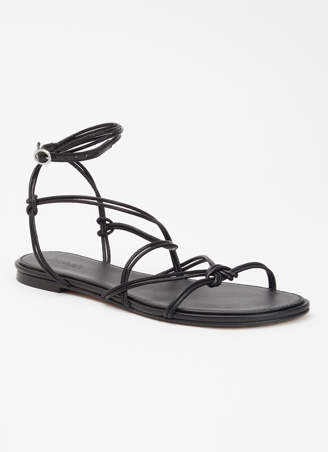 ba&sh Cegane sandaal van leer met metallic finish - voorkant 2 zwart