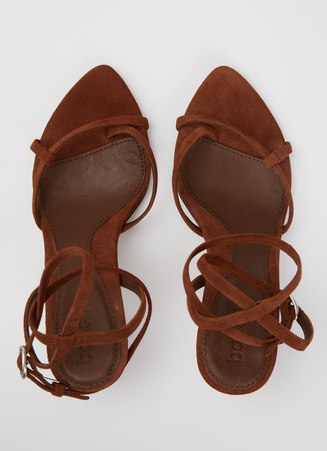 ba&sh Cera sandalette van suède - detail 4 roodbruin