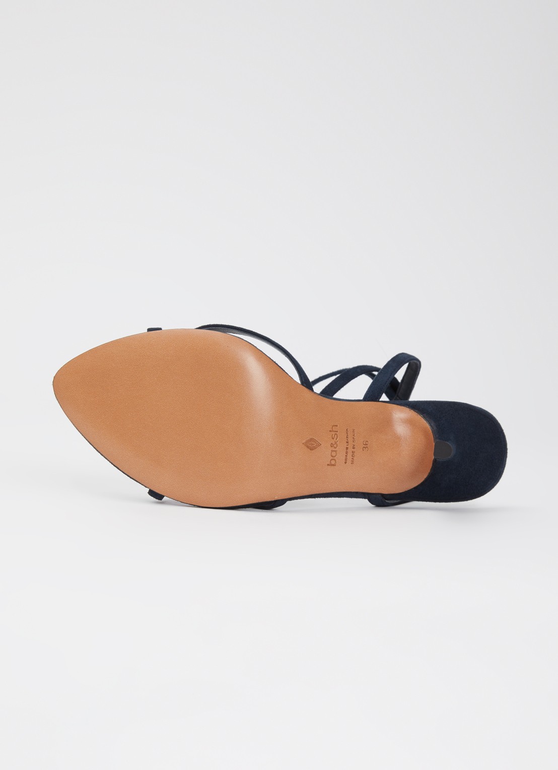 ba&sh Cera sandalette van suède - detail 3 donkerblauw