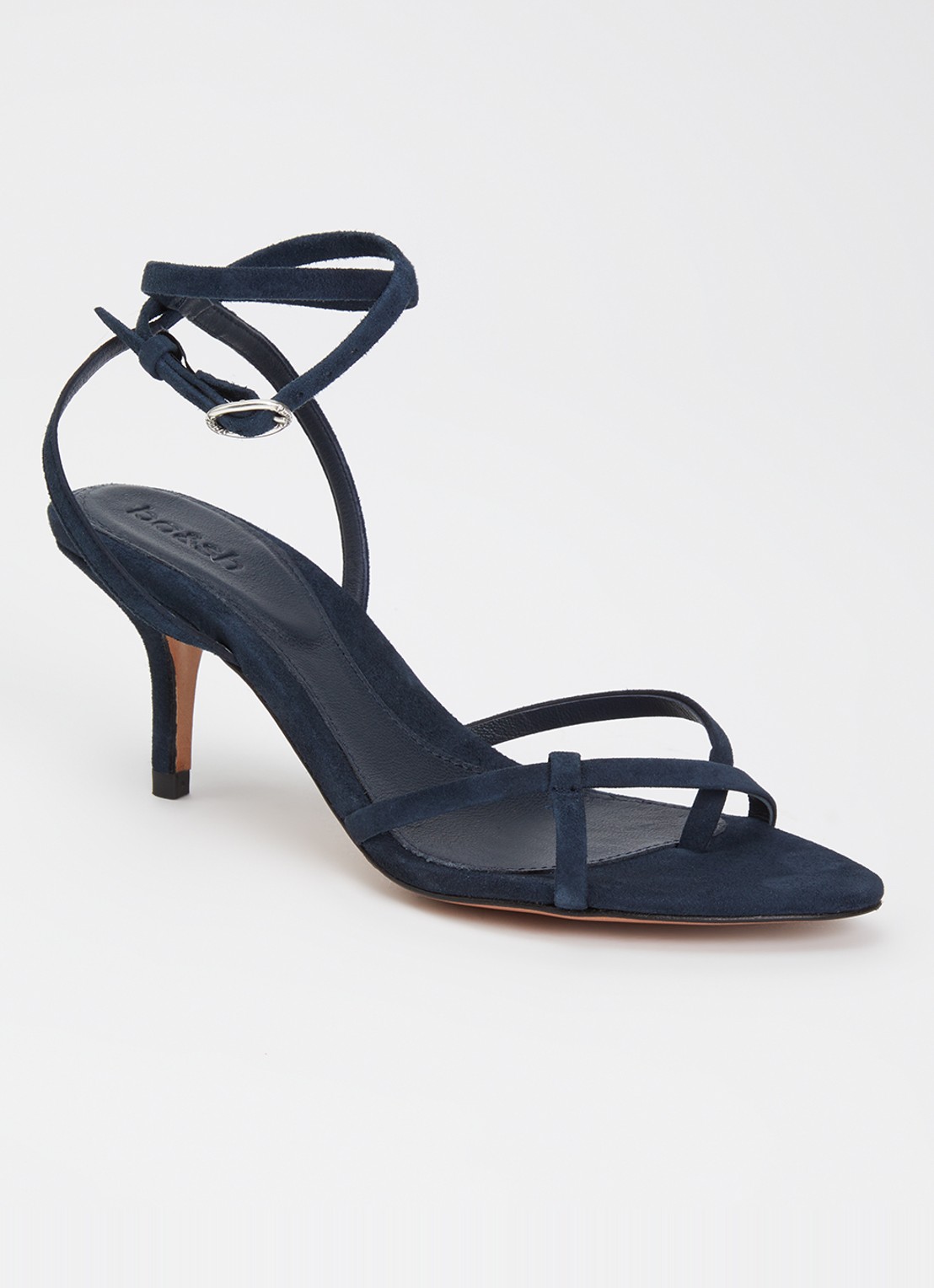 ba&sh Cera sandalette van suède - voorkant 5 donkerblauw