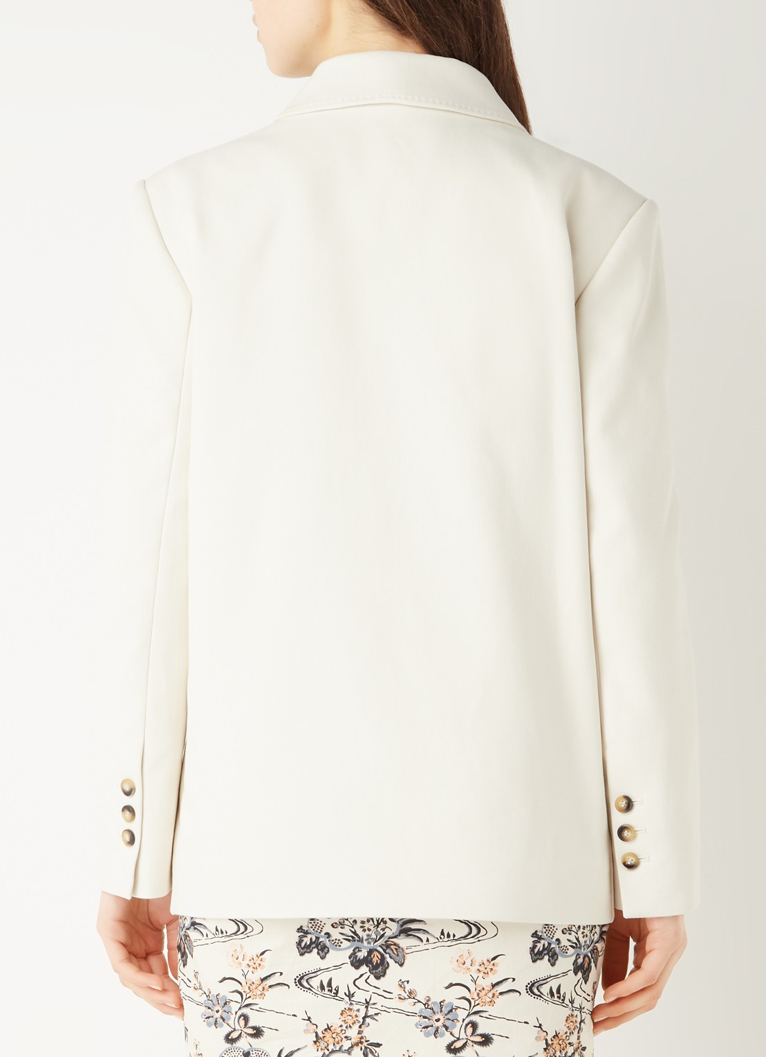 Ba&sh Cesar double-breasted blazer met paspelzakken - achterkant creme