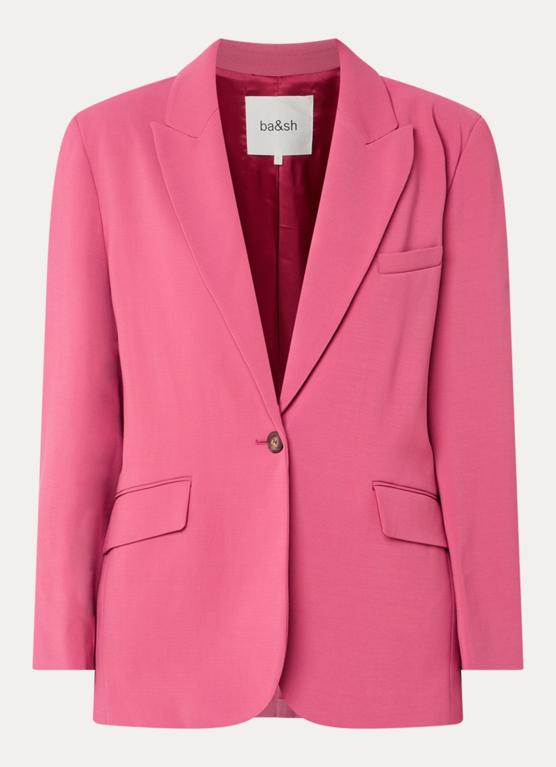ba&sh Cetty blazer met klepzakken - voorkant 2 donkerroze