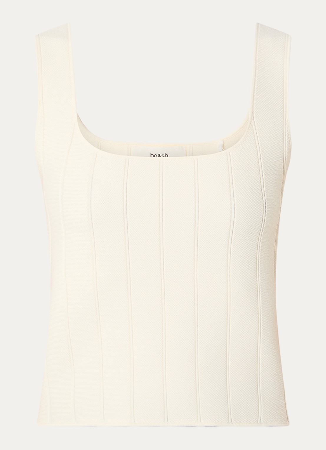 ba&sh Chila tanktop met stretch - voorkant 2 ivoor