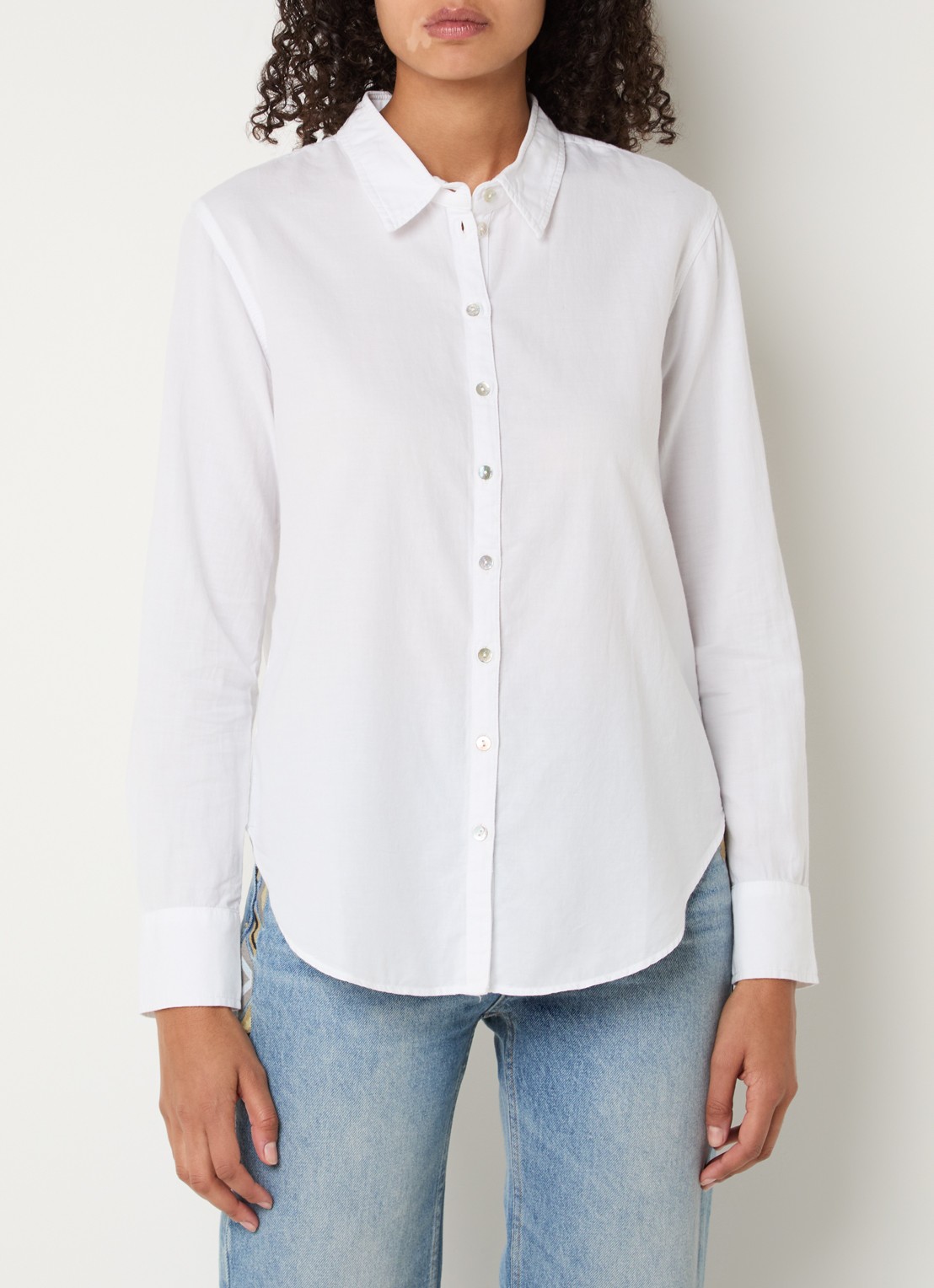 ba&sh Chiren blouse met kraag - detail 3 wit