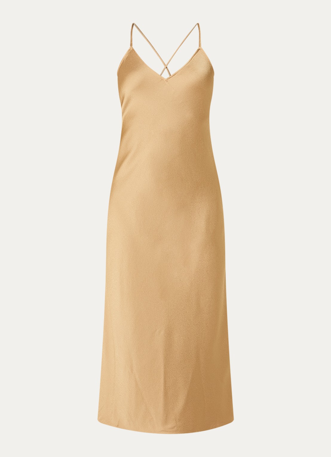 ba&sh Ciana midi jurk met cut-out detail - voorkant camel