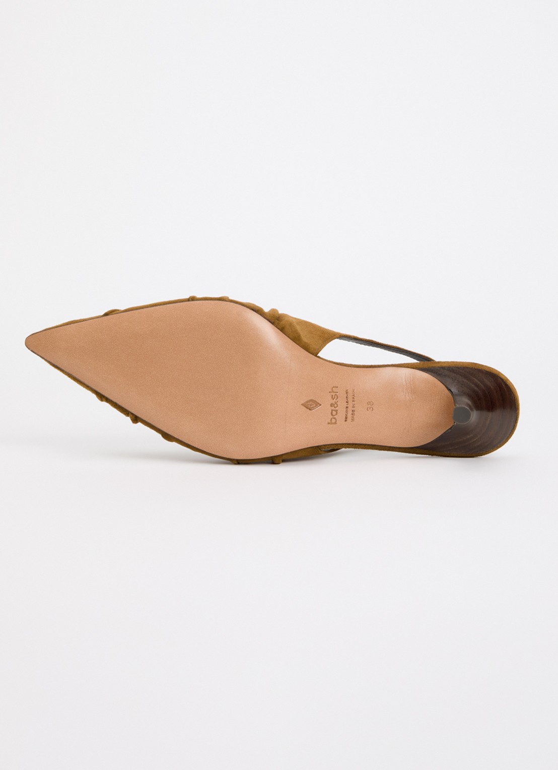 ba&sh Cidney slingback van suède  - detail 3 cognac